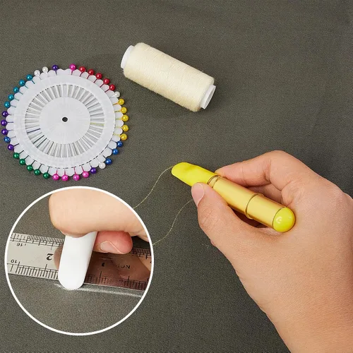 Miniatura 5 de Jetec 6 marcadores de tela de tiza para coser de 0.6 x 4.13 pulgadas, rotuladores de tiza, tiza borrable para acolchar, costura, manualidades