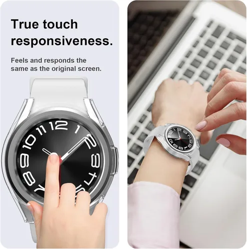 Miniatura 4 de Paquete de 2 + 4 fundas con protector de pantalla para Samsung Galaxy Watch 6 Classic de 1.693 in, funda protectora de policarbonato duro JZK 2 + 4