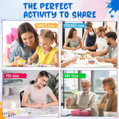 Miniatura 8 de Ledgebay Kit de Pintura por Números DIY para Adultos Lienzo Sin Marco: Kit de Pintura por Números de Principiante a Avanzado, los Kits Incluyen