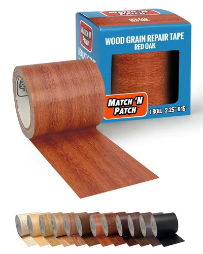 Miniatura 10 de MATCH 'N PATCH Cinta de Reparación de Veta de Madera Realista - Cinta Adhesiva Duradera Multiusos para Muebles, Pisos, Gabinetes, Ventanas, Puertas