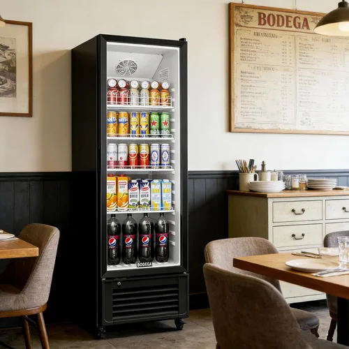 Miniatura 2 de BODEGA COOLER Refrigerador comercial de bebidas, refrigerador con pantalla de 290 L con luz LED suave, 264 latas y 120 botellas, refrigerador