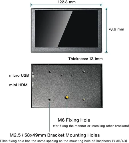 Miniatura 6 de 5 pulgadas IPS pequeño hdmi monitor VESA Metal Shell 800x480 mini pantalla LCD Monitor portátil