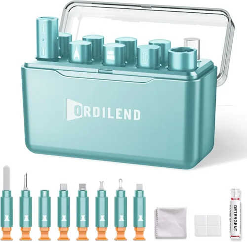 Miniatura 15 de Ordilend Kit de limpieza para iPhone para limpiador de puerto de carga, multiherramienta de reparación de limpiador de iPhone, cable Lightning, kit