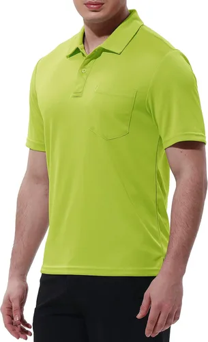 Miniatura 2 de Rdruko Polo para hombre, manga corta, secado rápido, para exteriores, golf, deportes, con bolsillo