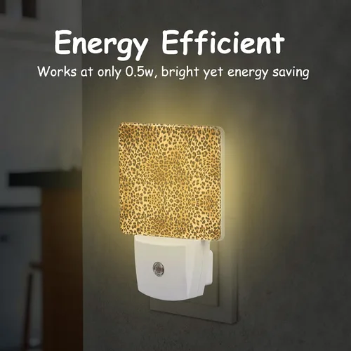 Miniatura 5 de Luz nocturna con enchufe, lámpara de luz nocturna de piel de leopardo, sensor automático, eficiencia energética, luces del atardecer al amanecer