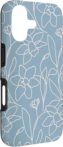 Miniatura 3 de Poppy Flower Line Art Modern Leaves Boho Light Blue Case for iPhone 17