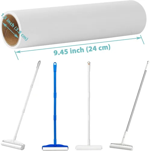 Miniatura 2 de Recambios de rodillo de pelusa de 9.45 pulgadas para rodillo de pelusa de piso de 9.4 a 9.5 pulgadas de ancho, repuestos para quitar pelusas grandes