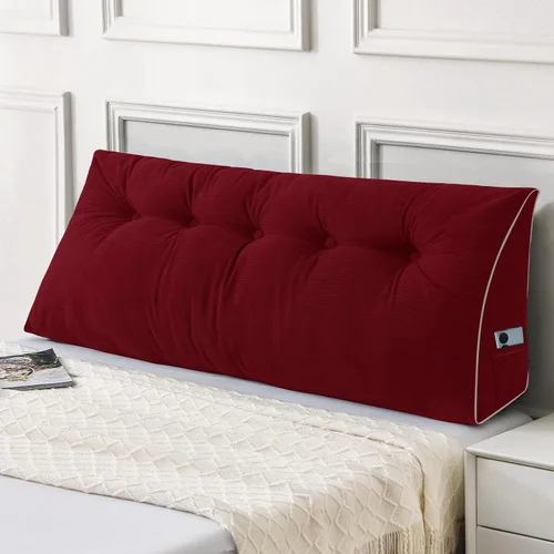 Miniatura 34 de Sasttie - Almohada de cabecero completa, almohada de cuña para cabecero para sentarse en la cama, cojín triangular de apoyo para la espalda