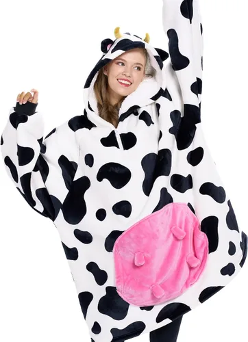 Giggling Getup Manta Vestible con Capucha para Mujeres y Hombres Manta con Capucha Vestible de Forro Polar Sherpa Sudadera Manta Vestible Sherpa