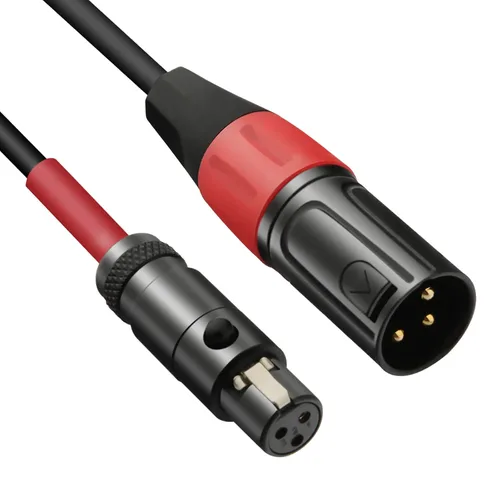 Miniatura 9 de 3 pines Mini XLR hembra (TA3F) a XLR regular macho Pro Cable de micrófono de solapa - 1 pie