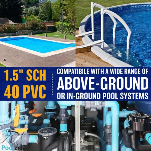 Miniatura 3 de Poolzilla Clorador automático para piscinas enterradas Alimentador de cloro en línea Capacidad para hasta 9 libras de tabletas