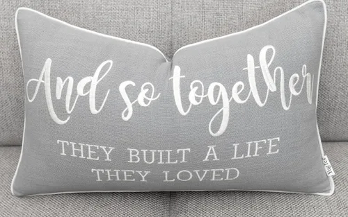 Miniatura 8 de Funda de Cojín Decorativo Romántico para Pareja, Sentimiento de Amor Bordado, Refranes Decorativos, Acento Lumbar - Decoración de Frases Acogedoras