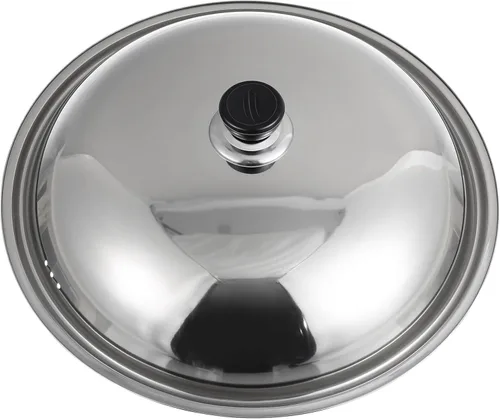Pan Wok Tapa de 14 pulgadas: Tapa universal de acero inoxidable para ollas Utensilios de cocina Sartén Paella - Reemplazo de la cubierta de la olla