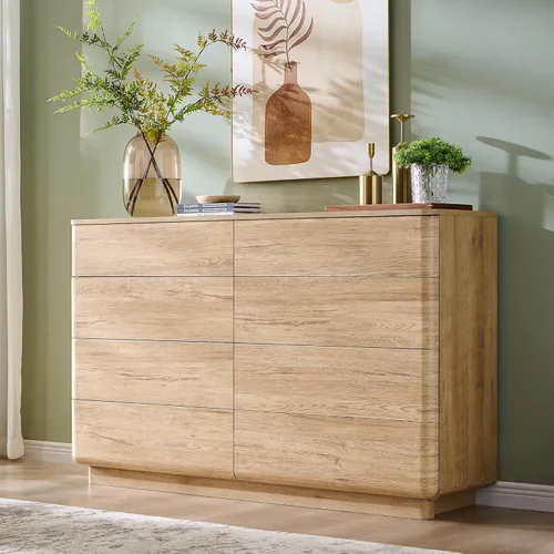 Miniatura 12 de ACCOHOHO Cómoda de 6 cajones para dormitorio, cómoda moderna de 42 pulgadas de altura, organizador de almacenamiento de madera con cajones grandes