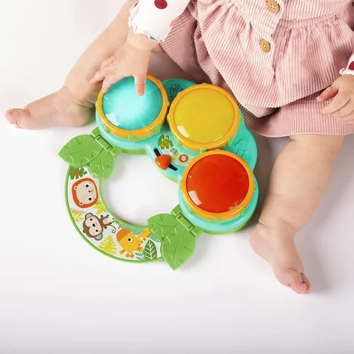Miniatura 11 de Bright Starts Safari Beats - Tambor musical de juguete con luces, a partir de 3 meses, multicolor