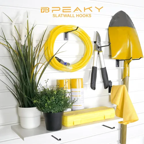 Miniatura 6 de Ganchos de pared para listones negros de 10 cm, 25 piezas, ganchos para pared de listones resistentes, ganchos para exhibición para venta al por