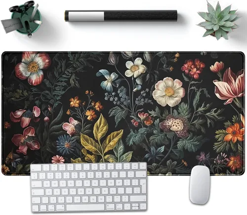 Miniatura 16 de Tapete de escritorio azul con diseño de gato kawaii, retro, vintage, grande, XXL, tapete de mouse para computadora, teclado, laptop, mouse, A5