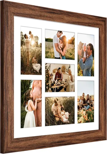 Miniatura 227 de Marcos de Fotos Collage de 13.5X15.5 con 7 Aberturas para Fotos de 4X6, Marco de Fotos Múltiples con Paspartú para Decoración de Pared, Grano