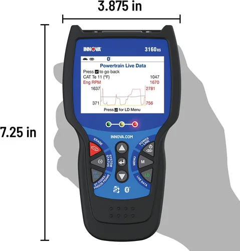 Miniatura 3 de INNOVA Escáner OBD2 3160RS, purgador de frenos ABS, diagnósticos de transmisión del motor ABS SRS, reinicio de luz de airbag, probador de batería