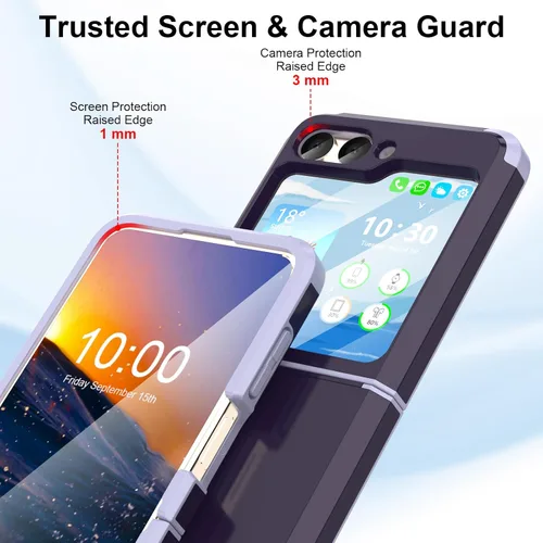 Miniatura 3 de Funda diseñada para Galaxy Z Flip 5 con protección de bisagra para Samsung Flip 5, resistente a prueba de golpes, funda protectora de cuerpo