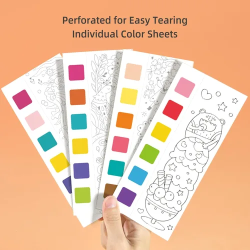 Miniatura 4 de MiDeer Libro de Pintura de Acuarela de Bolsillo para Niños de 4-8+ Años, Pintura Sin Desorden con Libros para Colorear con Agua, Kit de Acuarela