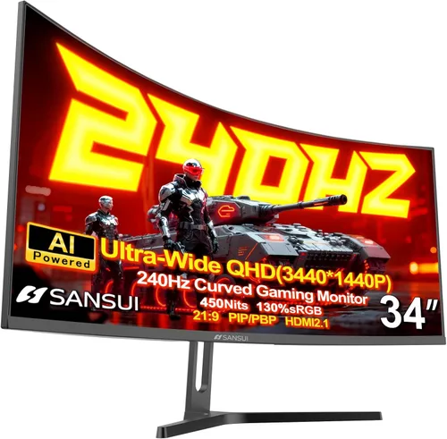 Miniatura 11 de SANSUI Monitor de Gaming de 24 Pulgadas 160Hz FHD 1080P Monitor de Computadora, FreeSync 1ms Contraste 4000:1, Puertos HDMI DP Soporte VESA Monitor