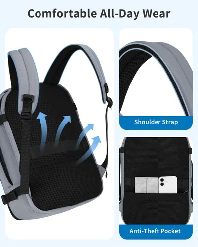 Miniatura 7 de WANDF Mochila de viaje para Spirit Airlines bolsa de artículos personales de 18 x 14 x 8 pulgadas con bolsillo húmedo, mochila para portátil de 17