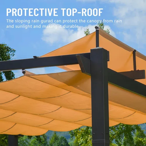Miniatura 3 de Domi - Pérgola retráctil para exteriores de 10 x 13 pies, moderna pérgola de enrejado de uva con toldo para sombra, refugio de aluminio para patio