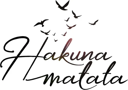 Vinilo adhesivo de pared con frase positiva Hakuna Matata para habitación de niños, decoración grande (2949ig) negro