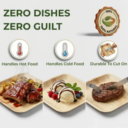 Miniatura 2 de brheez Platos de bambú desechables de hoja de palma Platos de aperitivo de bambú de 6 pulgadas Platos biodegradables ecológicos compostables