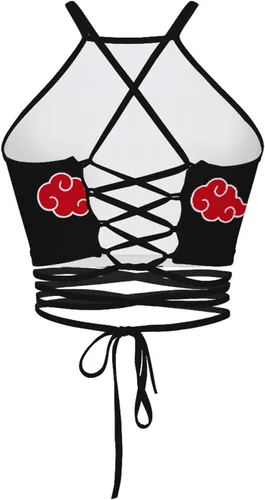 Miniatura 2 de Camiseta corta con cuello halter estampado para mujer