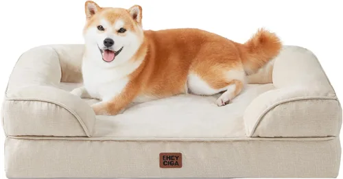Miniatura 47 de EHEYCIGA - Cama ortopédica para perro grande, impermeable, de espuma viscoelástica y espuma tipo caja de huevos, bordes elevados, antideslizante