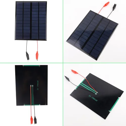 Miniatura 7 de 2 paneles solares de 12 V, 3.6 W, 12 V, 300 mA, pequeños paneles solares de polisilicio epoxi, módulo de celda solar de polisilicio con clip