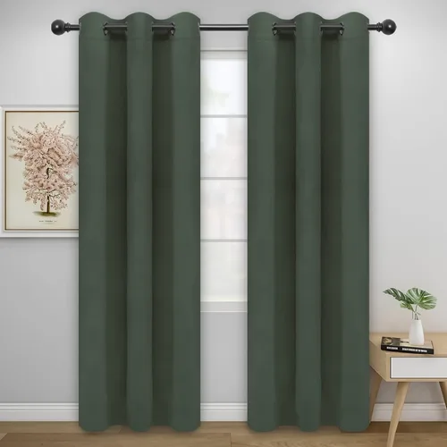 Miniatura 43 de Easy-Going - Cortinas opacas para dormitorio, aislamiento térmico sólido con ojales, cortinas de ventana para reducción de ruido, cortinas
