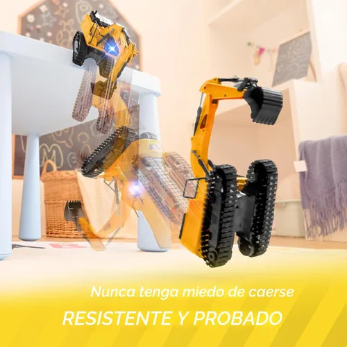 Miniatura 6 de JOYIN Excavadora de Control Remoto Juguetes para Niños, Excavadora de Juguete RC de 2.4Ghz con Luz, Juguetes de Construcción para Niños de 3-5 4-7