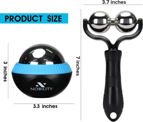 Miniatura 3 de Nobility Rodillo de bola de masaje: frío y caliente para el tejido profundo y el dolor muscular para aliviar la rigidez y el estrés, cuerpo, cuello