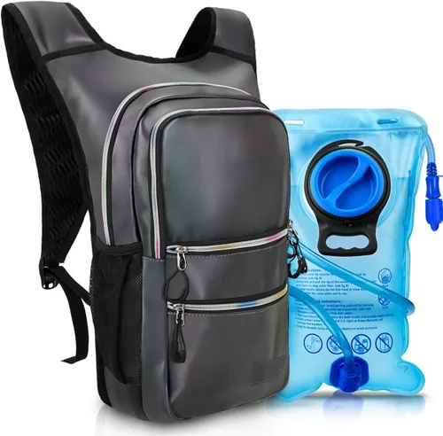 Miniatura 12 de Paquete de hidratación, mochila de agua con vejiga de hidratación de 3 L, aislamiento ligero, esencial para festivales, mochila de hidratación rave