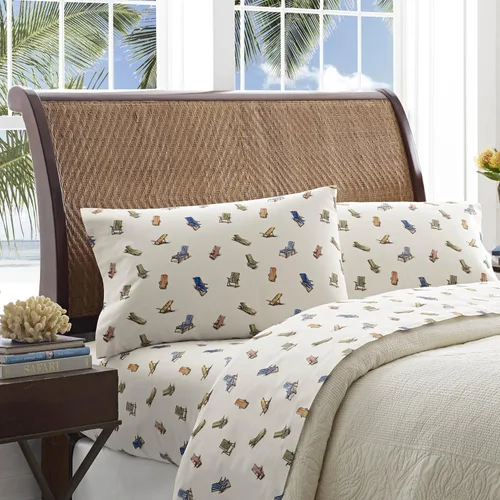 Miniatura 198 de Tommy Bahama - Juego de sábanas tamaño King, ropa de cama de percal 100% algodón con una sensación crujiente y fresca, sábanas con sábana bajera