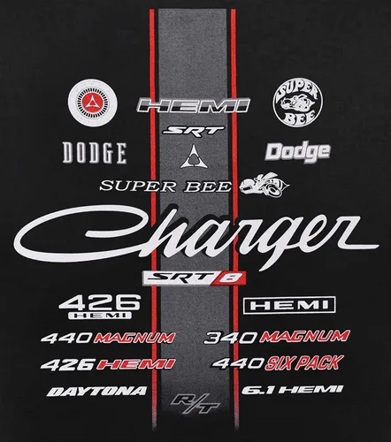 Miniatura 5 de JH DESIGN GROUP Dodge Charger - Camiseta de manga corta con cuello redondo para hombre