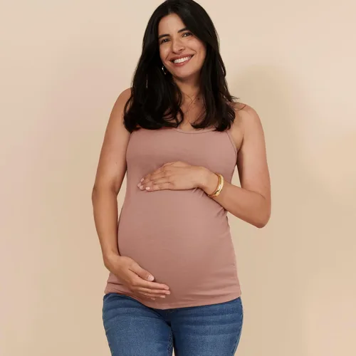 Miniatura 33 de Motherhood Maternity Camiseta sin mangas de lactancia con clip para mujer con correas ajustables y brasier integrado para lactancia materna