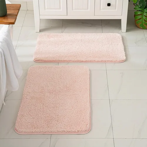 Miniatura 54 de MIULEE Juego de 2 alfombras de baño antideslizantes peludas extra gruesas y suaves, alfombrillas de baño de microfibra suave absorbente de agua