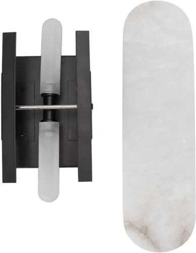 Miniatura 9 de Lámpara de pared LED de fuente de luz, lámparas de pared con pilas, luz de pared LED de mármol esmerilado de carga extraíble con base G4 para sala