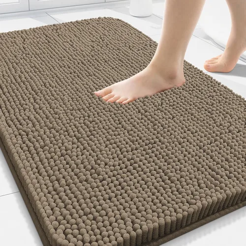 Miniatura 92 de Arotive Alfombras de baño de felpilla extrasuaves y absorbentes, de 24 x 16 pulgadas, lavables a máquina, parte trasera de goma antideslizante