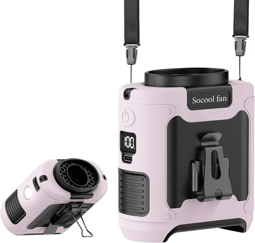 Miniatura 12 de Socool Ventilador de cintura portátil de 10000 mAh con clip en ventiladores personales recargables, ventilador de camisa de cinturón portátil
