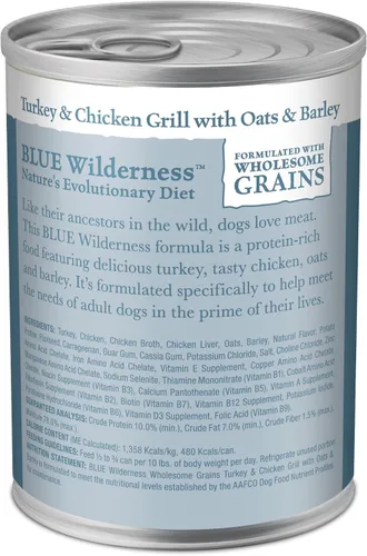 Miniatura 2 de Blue Buffalo Wilderness - Alimento húmedo natural con alto contenido de proteínas para perros adultos, pavo y pollo con granos integrales, latas