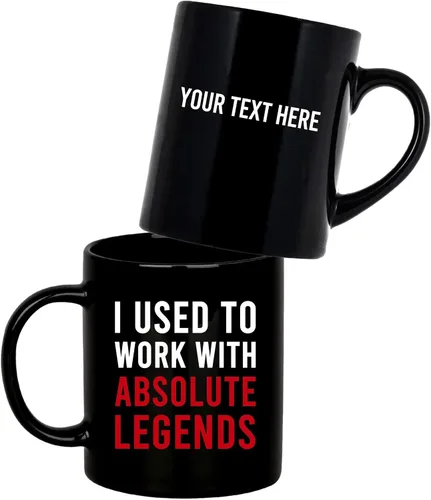 Miniatura 10 de Panvola Taza de café de cerámica con texto en inglés "I Used To Work With Absolute Legend Coworker Gifts Retirement New Job Goodbye Retired Negro