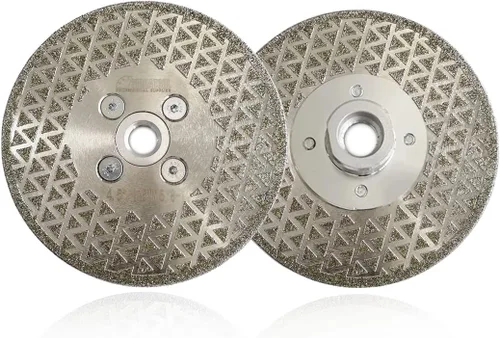 Miniatura 17 de SHDIATOOL Disco abrasivo de diamante de 4 pulgadas para muela de corte de diamante recubierta de un solo lado de mármol de granito con eje de 5/8