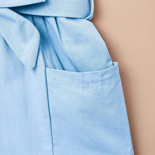 Miniatura 7 de Ropa para niña pequeña, con correa ajustable, sin mangas, de una pieza, con volantes, para verano, con bolsillo, de 6 meses a 5T