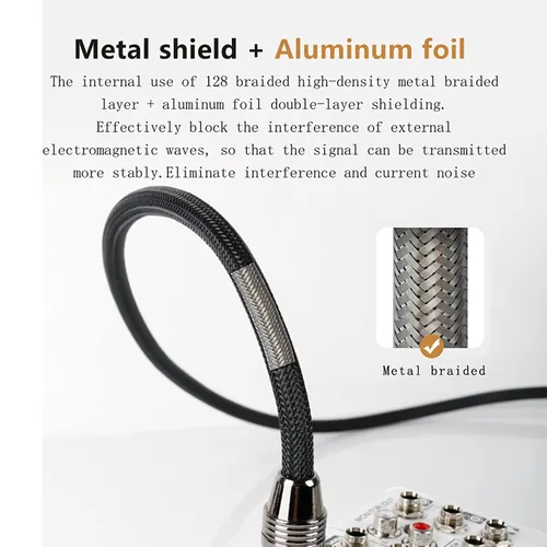 Miniatura 5 de SKW Cable XLR de un solo micrófono, XLR macho a hembra Cables de micrófono chaqueta de nylon 3.2ft/1M