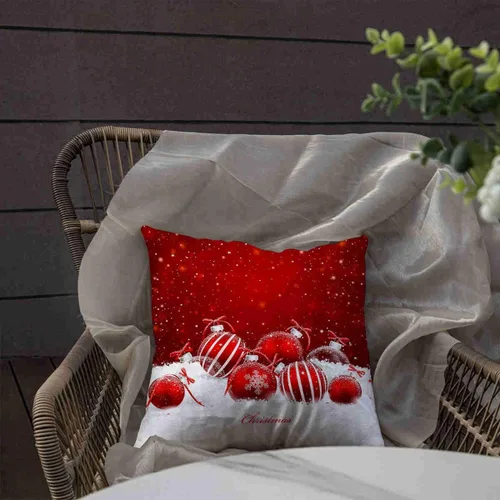 Miniatura 3 de Decoración de bola de Navidad roja y blanca, Feliz Navidad, decoración festiva, funda de almohada, funda de cojín, sofá de oficina en casa, funda